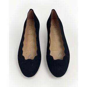 French Sole NY Jigsaw Ballet Flats Navy Blue Suede Women's Size 5.5M